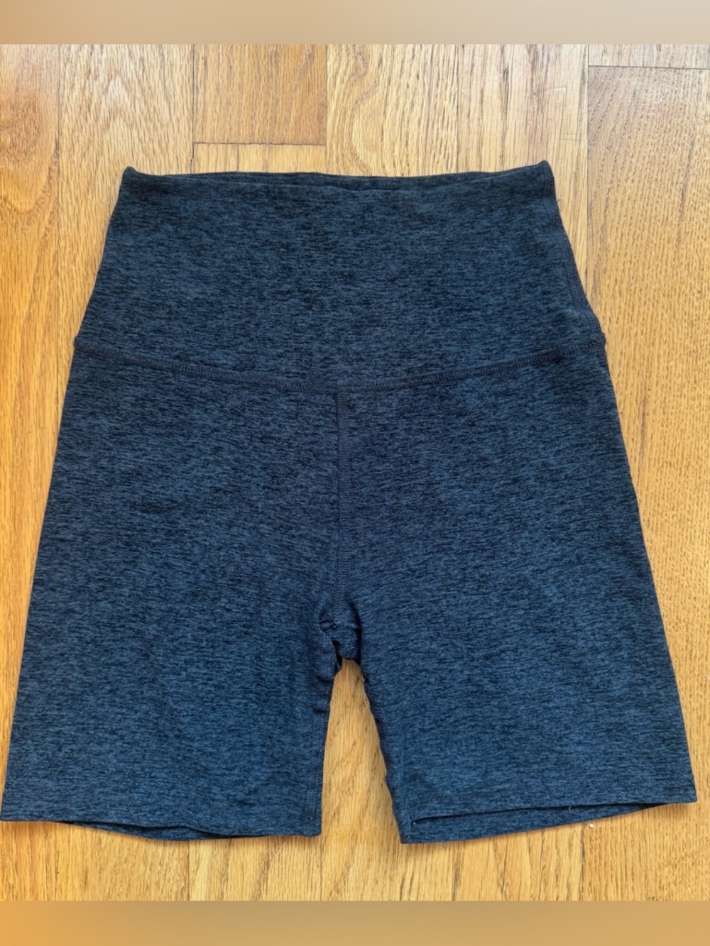 Beyond Yoga Charcoal Gray High-Waist Bike Shorts